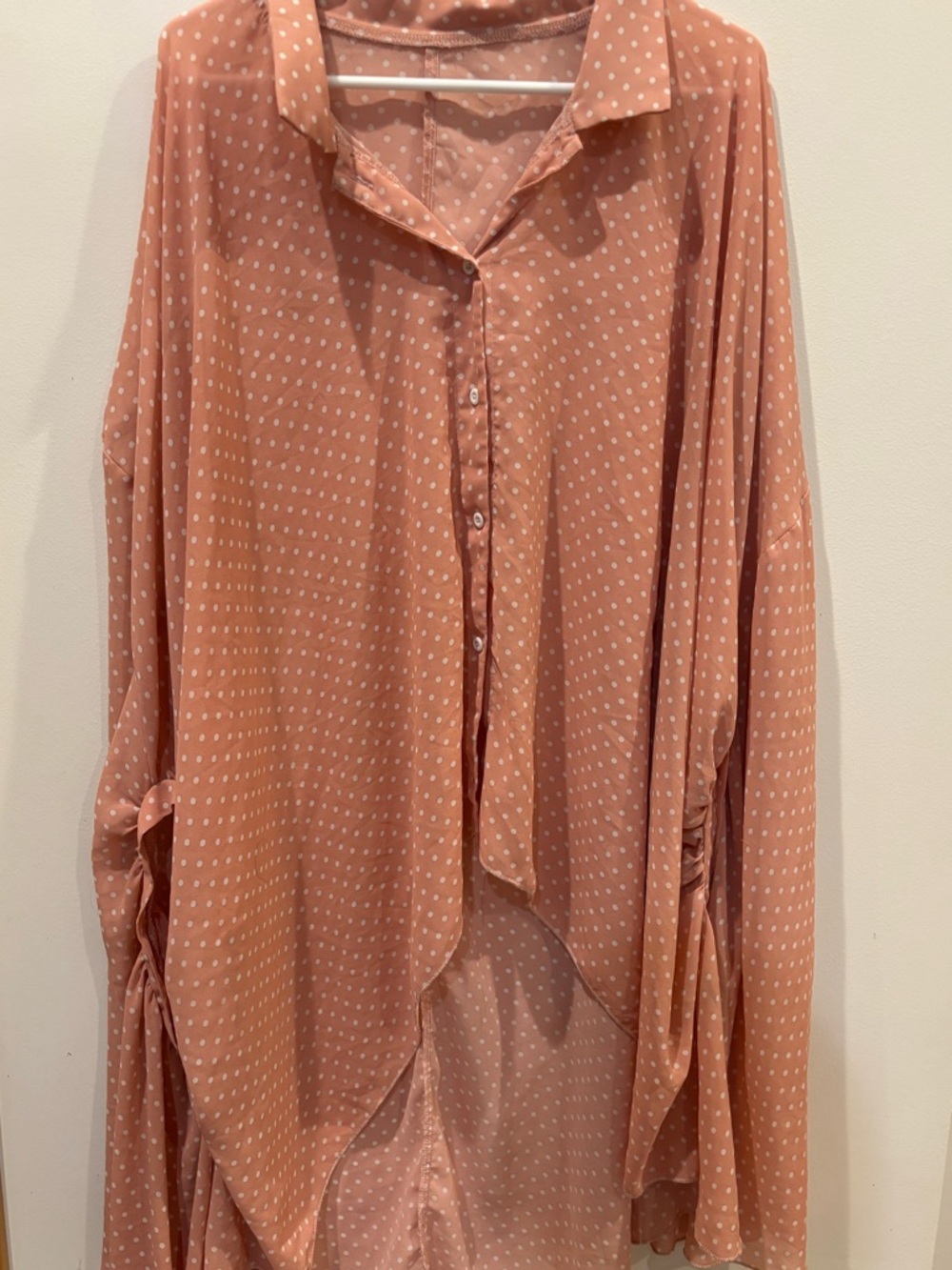 4XL SHEIN Polka Dot Button-Down Shirt